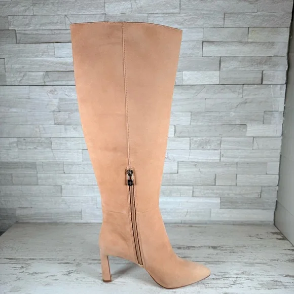 Antonio Melani Stellah Women’s Over the Knee Heeled Nude Suede Boots SZ 7.5M New - Picture 8 of 11